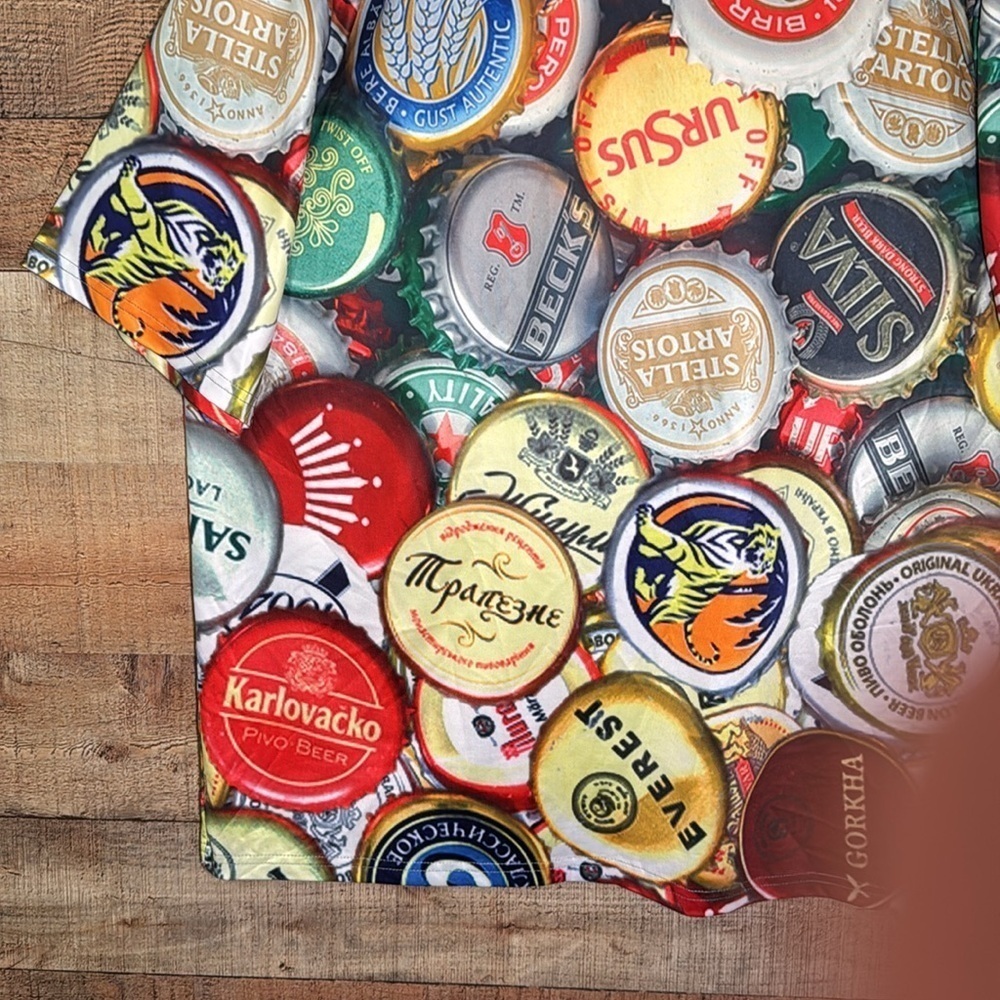 Obnoxious Golf Polo Shirt Men’s size XL Beer Bottle Cap All Over Print - Picture 5 of 6